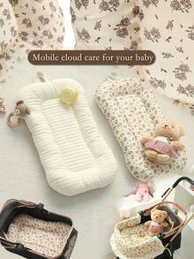 Cuna para bebé recién nacido, cuna para bebé, casa para niños, nido de bebé con estampado de hojas de otoño | Moisés portátil para dormir junto al bebé con asas de transporte | Artículo esencial para la guardería lavable a máquina para recién nacidos de 0 a 3 meses