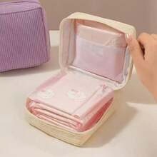 1pc Personalized Embroidered Sanitary Pad Storage Bag, Customized Name Makeup Bag, Wallet, Cosmetic Pouch, Compact And Portable, Travel Wallet, Meets Daily Travel Storage Needs, Great Gift For Travelers, Family, Women, Bridesmaids - Multicolor - View 2