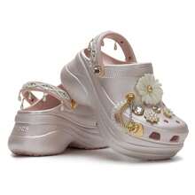 Crocs 女士拖鞋/涼鞋璀璨珠花 石英粉日常舒適輕便休閒鞋211519-6UR - 石英粉 - 查看 3