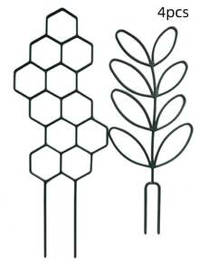 2 件植物攀爬架盆栽植物、攀爬植物和可堆叠植物架盆栽花架兰花玫瑰人造植物架塑料架 - 黑色 - 查看 8