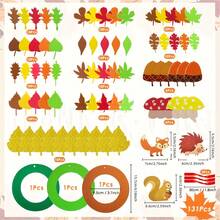 Fall Wreath Kit - 131/259 Pcs Autumn Maple Leaf Wreath Set With Glitter Stickers, Felt Fall Leaves Stickers DIY Craft For Thanksgiving, Christmas, Halloween Home Classroom Party Decor (Thanksgiving Decorations, Fall Wreath DIY, Glitter Maple Leaf Garland)