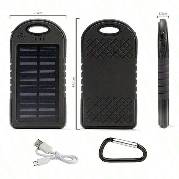 Batería externa portátil de 20000mAh con panel solar, cargador de batería externa con luz LED para todos los teléfonos inteligentes.Regalo para el Día del Padre, cumpleaños o Navidad. - Multicolor - Añade 12