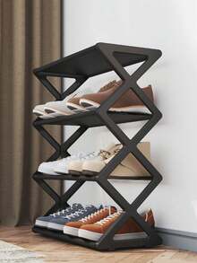1 Piece - 4 Level X Shaped Shoe Rack, Space Saving And Easy To Assemble, It Is An Ideal Choice For Families And Kitchens, Shoe Rack, Modern Shoe Rack, Shoe Rack Organizer, Shoe Rack For Living Room And Home Decor.,Suitable For Giving To Family And Friends, Perfect Birthday Anniversary, Valentine's Day, Christmas, Halloween, Teacher's Day, Graduation, Return To School, Thanksgiving Surprise Gift,Only,Almost