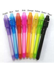 Fluorescent Pen Highlighter Marker, Glow In The Dark Invisible Light Up Magic Pen, Multi-Function LED Pen, UV Disappearing Invisible Pen - Multicolor - View 9