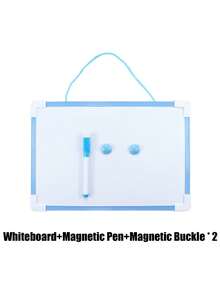 1 件多功能双面白板，配有配色笔和磁性钉子 - 耐用 PVC，节省空间的悬挂设计，适合办公室和家庭使用，易于涂鸦和整理笔记，办公室组织 | 现代白板 | PVC 白板，家用白板