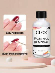 GLOZ 30ml Nail Gel Remover - Easily Removes Nail Gel Polish And Nail Stickers, Non-Acetone Nail Polish Remover - Clear - View 7