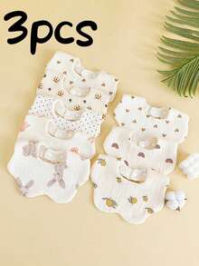 6 pañuelos baberos de gasa para bebé con diseño de pétalo anti-sucio, baberos para babeo de bebés recién nacidos