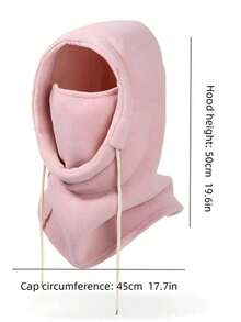 2pcs Elegant Multifunctional Double-Layer Wool Drawstring Balaclava, Windproof Warm Ski Face Mask, Solid Color Neck Gaiter, Suitable For Outdoor Cycling, Fishing, Running, Sports, Hiking And Daily Wear, Unisex Christmas Gift (Drawstring Color And Buckle Style Color Sent Randomly)