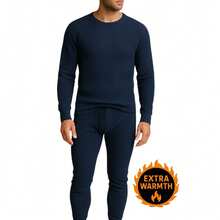 Men's 3 Pack Full Thermal Sets Ultra Soft 6 Piece Cotton Top And Bottom Set, Warm Cotton Long Johns, Winter Base Layer, Thermal Underwear For Men - 白色/黑色/海軍藍 - 查看 3
