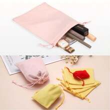 30pcs/20pcs/10pcs/1pc Wedding Party DIY Material Package Box - Velvet Jewelry Pouches, Gift Drawstring Bags, Black Gift Packaging Bags For Valentine's Day, Mother's Day - Black - View 9