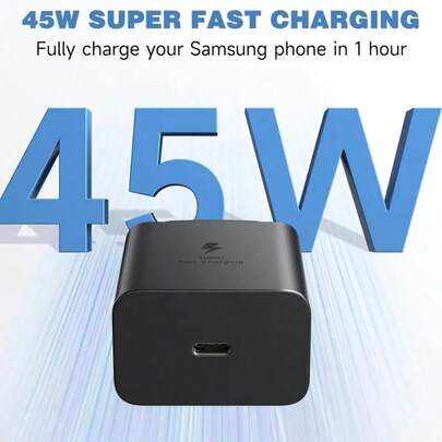 45W PD USB Type C Super Fast Charging Charger Compatible With Samsung Galaxy USB Wall Charger Block With 1M/3.3FT Type C Charging Cable Cord, Type C Adapter Compatible With Samsung Galaxy S25/S24/S23/S21 Ultra