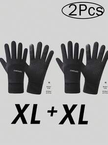 Musion 1pc/2pcs/3pcs Unisex Winter Outdoor Sports Skiing Gloves Waterproof Windproof Driver Gloves Touch Screen Warm Driving Riding Black Gloves Hand Warmers