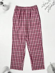 3pcs Men's Plaid Print Casual Straight Leg Pajama Pants, Breathable Loose Fit Drawstring Waist Sweatpants With Pockets, Comfortable Lounge Pants, Multi-Color Set, Fall Clothes