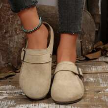 Women Metal Decor Shoes Simple Flat Casual Loafers Summer Break - 杏色 - 查看 6