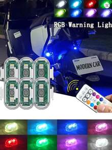 1/2/4 件 LED 飞机灯，LED 频闪灯带红外遥控 USB RGB 彩色防撞无人机夜间飞行迷你自动信号灯迷你灯 8 色 USB 灯适用于汽车摩托车无人机飞机自行车 - 彩色 - 查看 2