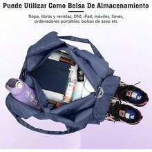 Yoga Maleta Deportiva Bolsa de Deporte Gym con Compartimento para Zapatos y Bosillo Impermeable, con Neceser y Funda para Zapatos, Bolsa de Viaje Impermeable para Entrenamiento, Deporte, Yoga (Azul) - azul - Ver 5