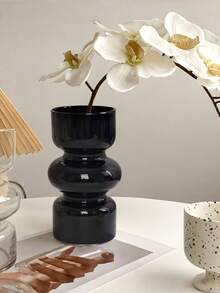 1 pieza/2 piezas Jarrón de vidrio transparente rosa, jarrón de burbuja de vidrio de 7 pulgadas de colores, jarrón de vidrio de tres capas para decoración de flores en el hogar/oficina/bodas/mesas de fiesta