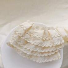 1件 1码/2码 4厘米宽 双层荷叶边蕾丝饰边，混纺，领口，袖口，裙摆 DIY 配饰 - 彩色 - 查看 5