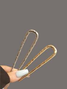 2/1pc U-Shaped Hair Clip, Metal Hair Accessory, High-End Retro Style Hair Bun Maker, Alloy Hair Pin, Suitable For Hundreds Of Hairstyles, Suitable For Daily Use All Seasons, Hair Styling Pins