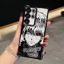 Funda de teléfono de anime masculino G-Ghoul de ojos rojos de moda para Samsung Galaxy A73 A56 A55 A54 A53 A52 A51 A36 A35 A34 A33 A32 A26 A24 A23 A22 A16 A15 A14 A13 A12 A06 A05s 4G 5G con marco electrochapado y cubierta trasera transparente anti-caída - Mezcla de colores - Ver 2