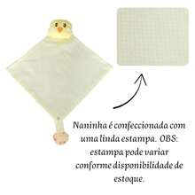 Naninha Para Bebe Bichinhos Com Porta Chupeta Menina Menino - Pintinho Amarelo - Visão 5