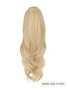 Ponytail Extension, 24 Inch Drawstring Curly Wavy Pony Tail Natural Wavy Synthetic Hairpiece For Women Daily Party Use