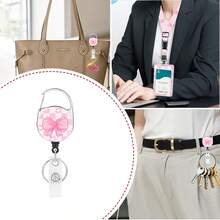 1pc (Badge Clip + Lanyard + Card Holder) Minimalist Microphone Pattern Nurse ID Badge Reel With Retractable Badge Scroll, Durable Keychain, Versatile ID Card Holder Lanyard, Suitable For Healthcare, School, Nurses, Medical Assistants, Social Workers, Office Use, Teacher's Day Gift - Multicolor - View 4