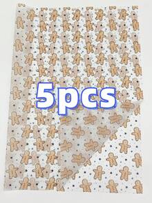 5/10/20 Sheets Brown Gingerbread Man Pattern Tissue Paper, 19.69 X 13.78 Inches, Gift Wrapping Paper Suitable For Weddings, Christmas, Birthday Gifts, Bouquet Fillings, Party Favors, Etc. - Multicolor - View 12