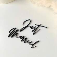 1set Just Married Acrylic Cake Decoration, Suitable For Wedding Wedding Cake Decoration Wedding Party Cake Decoration - Multicolor - View 3