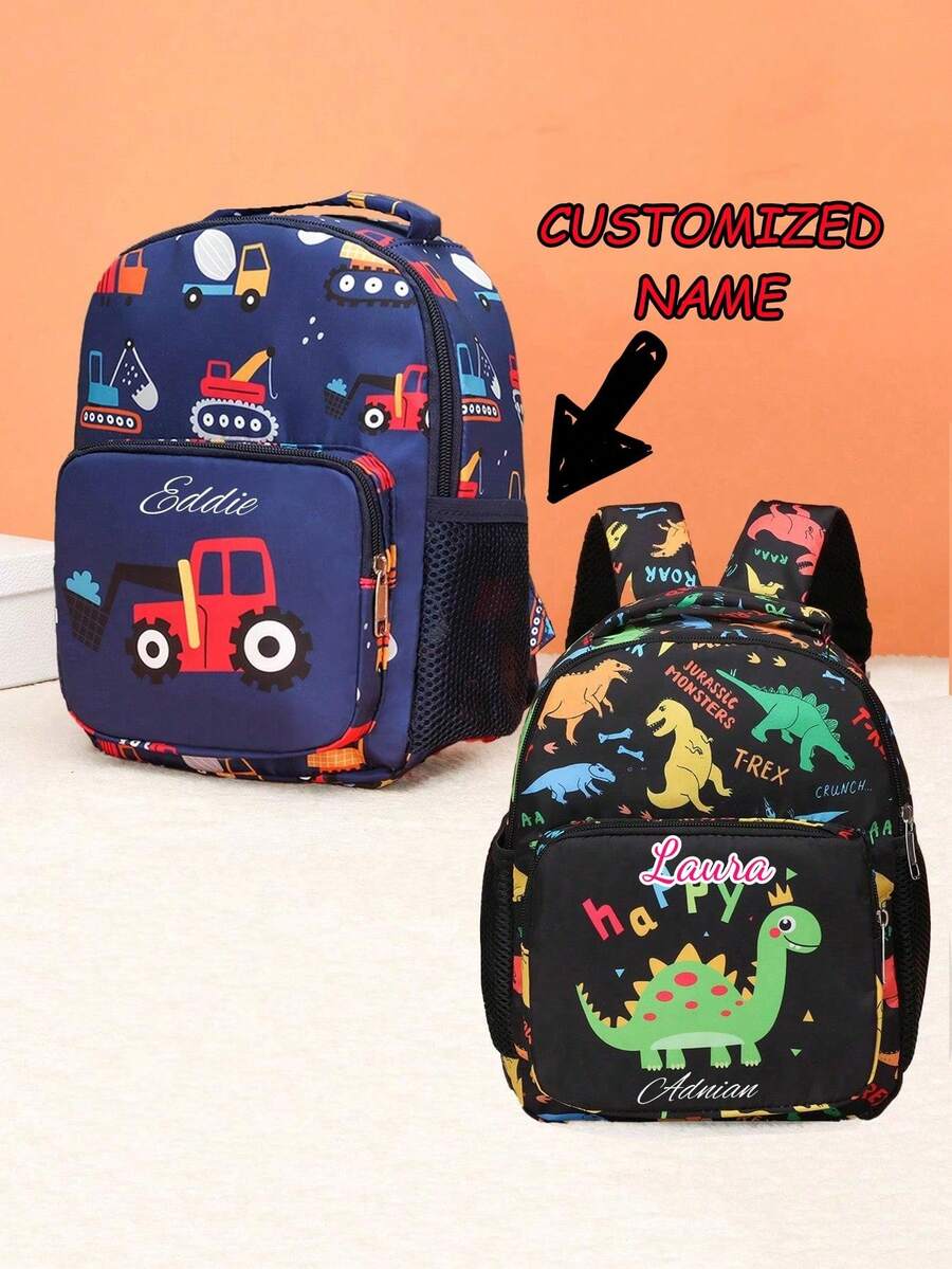 Customize Your Backpack With Your Personalized Name Or Holiday Greetings. Customize Your Own Backpack. Fashionable And Casual Multifunctional Backpack, Cute And Interesting Dinosaur Print Schoolbag. Lightweight And Easy To Carry, Very Suitable For Teenagers To Use In Daily Life, Going Out, Traveling