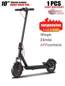 Mankeel E-Scooter For Adults With 350 W Motor Power, Equipped With Robust 10-Inch Solid Rubber Tires, Maximum Range Up To 25 Miles, Speed Adjustable Up To 19 Mph Via App, Dual Suspension System And Electric Disc Brakes, Foldable And Easy To Transport, Ideal For City Commuters, Couples, And Outdoor Activities, Perfect As A Birthday Or Christmas Gift, Thanksgiving Gifts - 350W36V10.4AH - Xem 3
