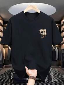 Fashionable Printed T-Shirt For Men - Black - View 2