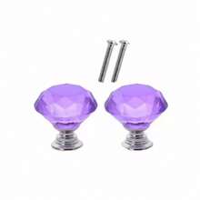 12pcs Crystal Glass Cabinet Knobs, Suitable For Wardrobe Doors, Drawer Cabinets, Shoe Cabinets, Kitchen Cabinets And Other Furniture, Single Hole 1.18 Inches, Small Zinc Alloy Handles, Furniture Accessories - Multicolor - View 20