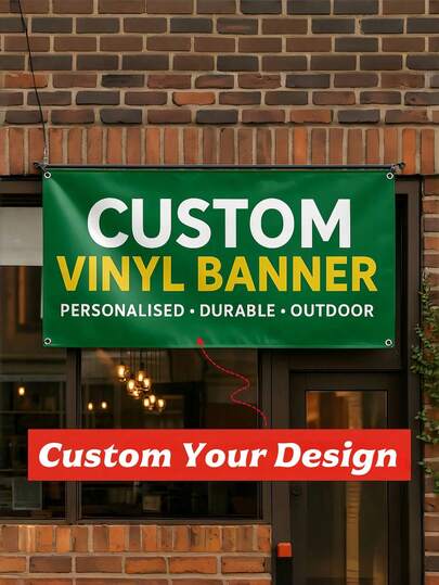1pc Customized Large Vinyl Banner, Personalize With Your Photos/Text/Logo Or Design, Suitable For Wedding Backdrops And Party Decorations, Customized Business Event Signs, Trade Show Displays, Durable Indoor/Outdoor Photography Backdrop, Personalized Printing, Unique Celebration Decor For Birthdays, Graduations, Corporate Events, Holidays (Christmas, Halloween, Thanksgiving) And Special Occasions