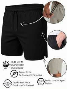 Men's Bermuda Shorts For The Gym And Beach – Dry Bermuda Shorts With Elastane – Few Units - 黑色 - 查看 3