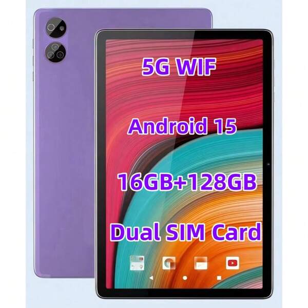 TenYide Children's Learning Tablet, Suitable For Children's Reading And Online Learning, Equipped With Tablet PC Functions, Android System, 16GB RAM+128GB ROM, Dual SIM Card, Supports WiFi, Bluetooth, Dual Cameras