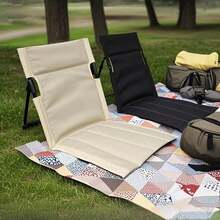 1 pieza Silla plegable con soporte lumbar para exteriores, silla para exteriores, silla de camping con cojín todo en uno para el asiento, silla plegable ultraligera y portátil - Aleación de aluminio resistente, cómoda para camping, playa y viajes por carretera - Fácil de transportar, ideal para aventuras al aire libre - Multicolor - Ver 18