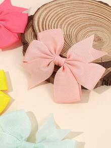 24 piezas de pinzas para el cabello con moños de colores para niñas, clips de fibra de poliéster multicolor perfectos para adolescentes como decoración del cabello para el atuendo diario, accesorios de cabello versátiles