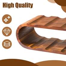 Space-Saving Wine Bottle Holder - 8-Bottle Wooden Rack With Freestanding Design For Kitchen Or Bar Use - Natural - View 4