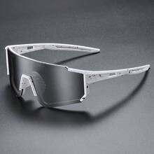 1 Pair Fashionable Shield Frameless Sunglasses, Solid Color Contrast, Suitable For Commuting, Cycling, Unisex, Lightweight & Transparent, All Season