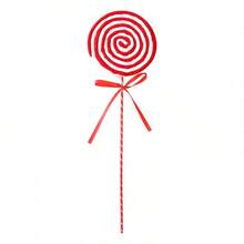 Tannenzweig mit Strickmütze, Zuckerstange, Weihnachtsdekoration