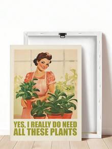 1 件复古美容院墙壁艺术、有趣的植物女士墙壁艺术“是的，我确实需要所有这些植物”，复古徒步旅行艺术印刷露营艺术励志山地艺术、卧室装饰、客厅装饰、办公室装饰、宿舍装饰、浴室装饰、墙壁艺术、墙壁装饰、家居装饰、房间装饰、帆布墙壁艺术、海报、带框架的墙壁艺术、可选框架 - 彩色 - 查看 26