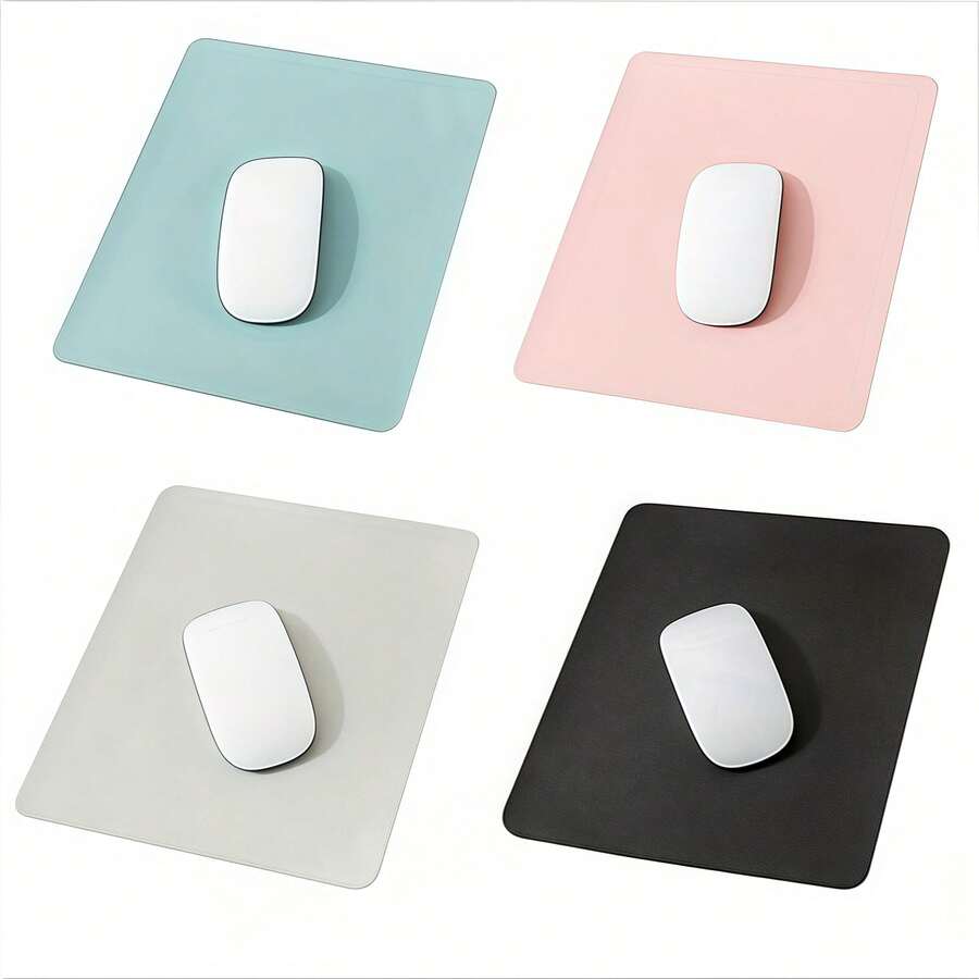 小型PU鼠标垫，防滑游戏桌面皮革鼠标垫，防水防刮，适用于PC、笔记本电脑、台式电脑游戏鼠标，桌面配件，办公用品，办公桌配件，鼠标垫，桌面鼠标垫 - 彩色 - 查看 1