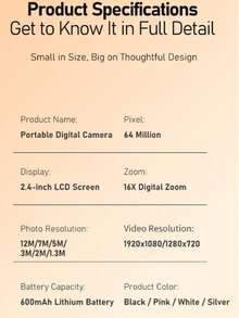 Digital Camera 16X Digital Zoom Front And Rear Dual Photography Student Retro CCD Camera - Camera + Data Cable - View 12