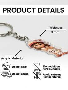 Custom 2D Character Art, Render 2D Figures Based On Uploaded Photos, Personalized Keychain Gift For Family And Friends - As Shown - View 6