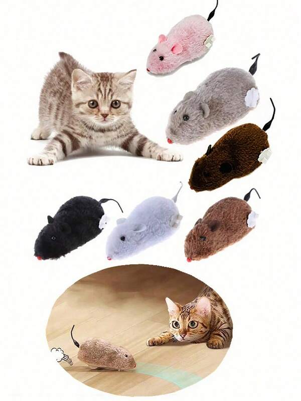 Katzenspielzeug Uhrwerk Mäuse Form Spielzeug Mäuse Katzenspielzeug...Aufziehbare Rennmäuse Plüsch beweglich für Katzen Outdoor Kätzchen Spielen