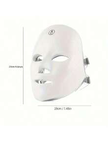 7-Color LED Light Mask - Rechargeable, USB-Powered With 400mAh Lithium Battery, Fragrance-Free, White - Ideal For Skin Care & Beauty Regimens, Light For Face - White - View 3