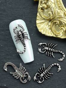 10 Pieces Of Nail Art Nail Accessories, Three-Dimensional Retro Light Luxury Style, Scorpion Nail Charm, DIY Nail Supplies