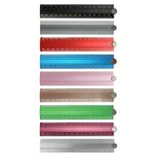 30cm Folding Ruler Simplified Aluminum Alloy Straight Ruler Students Multifunctional Drawing Measuirng Tool Metal Stationery Ruler
