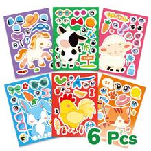 beartale 6 Sheets Make Your Own Farm Animals Stickers, Make A Face Stickers, Fantasy Farm Animals DIY Craft Stickers, Party Favor Supplies Crafts, Quiet Stickers, Travel Toy, Party Bag Fillers, Quiet Activity For Travel, Classroom, Holiday Gifts, Early Educational Toys, Classroom Toys,Student Stationery, Halloween/Back To School Gift For Youngsters, Adults, Christmas Gift